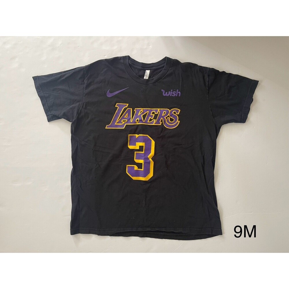 Lakers Purple Black Cropped T Shirt Davis American‎ Apparel Made In USA 2XL